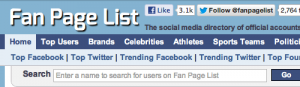 Fan Page List categories to filter searches