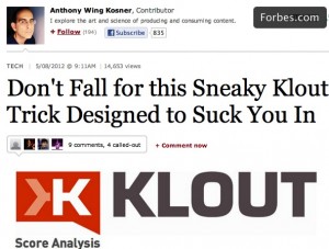 Klout tricks to suck you in